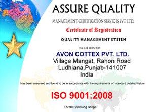 Avon Cottex Pvt Ltd Ludhiana Certifications